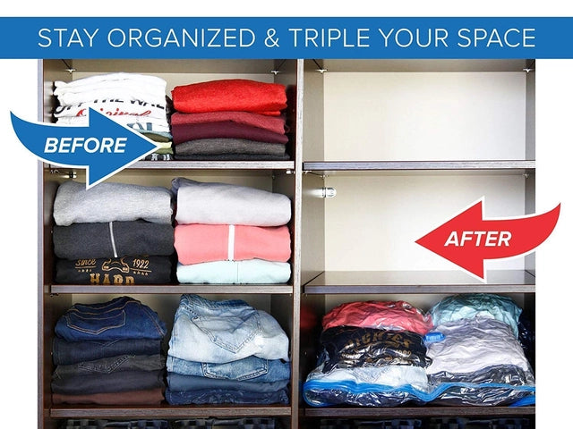 Reusable Ziplock Vacuum Storage Bags for Space Saving