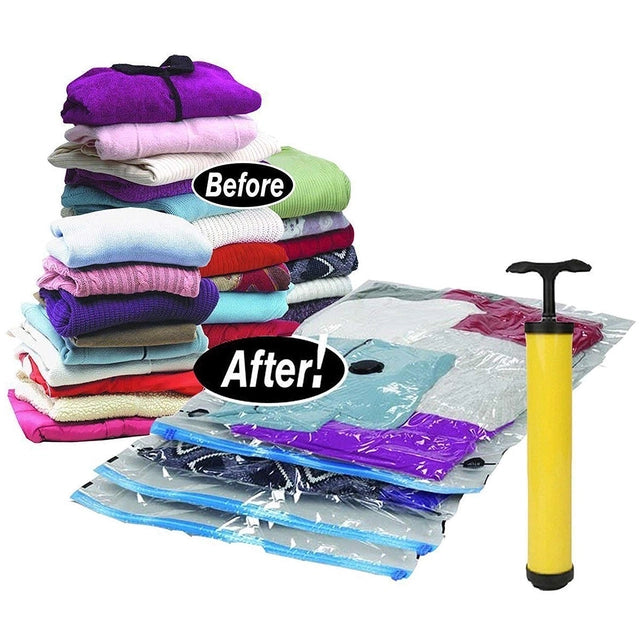 Reusable Ziplock Vacuum Storage Bags for Space Saving